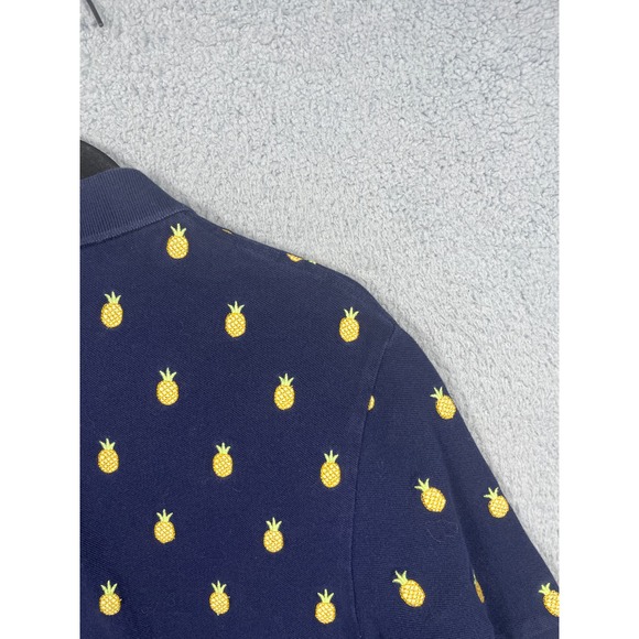 Express Mens Size XL Navy Polo Shirt Pineapple Print - Picture 8 of 14